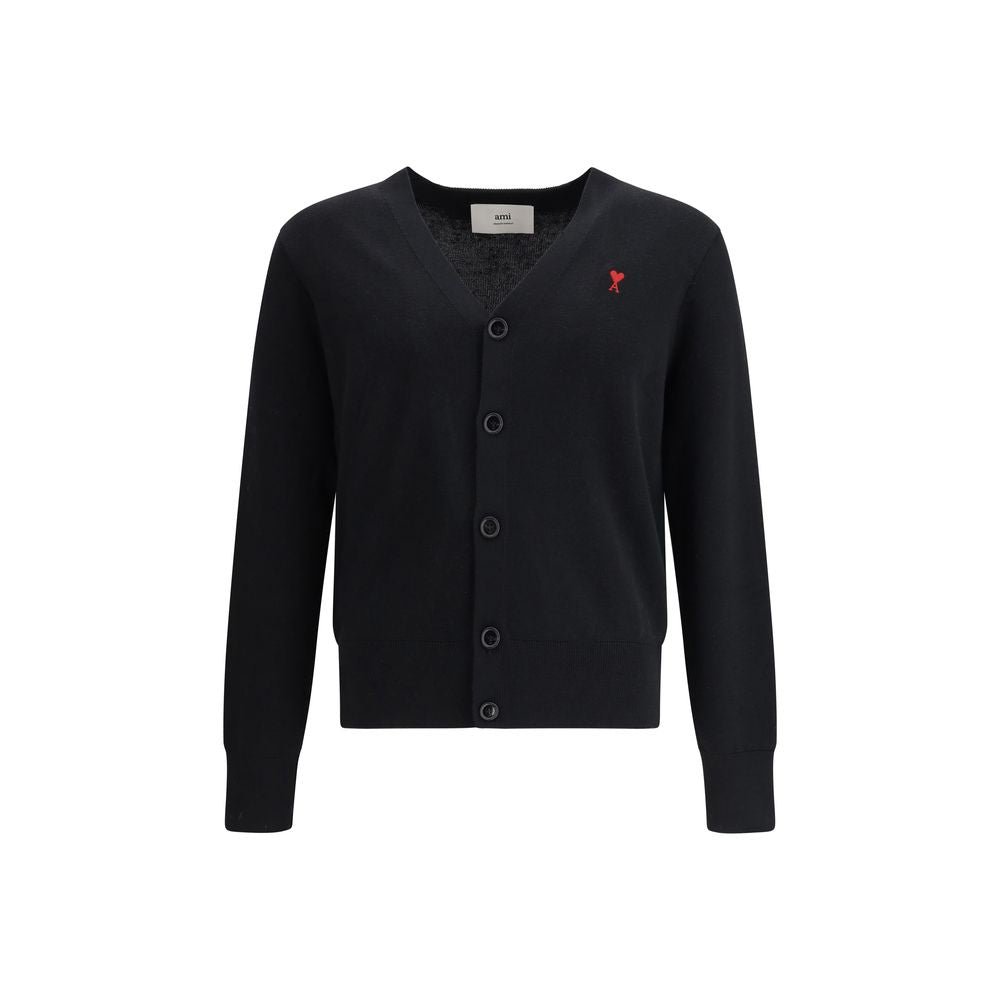 Ami Paris Black Wool Cardigan